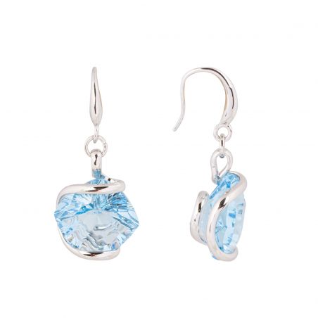 Swarovski blauwe kristallen oorbellen
