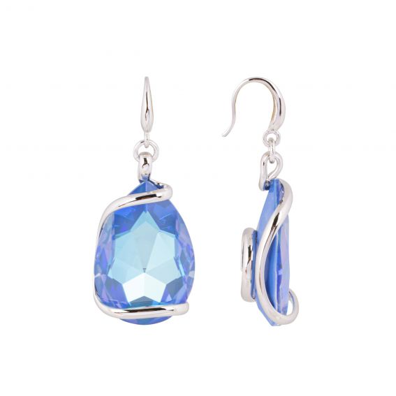 Swarovski blauwe kristallen oorbellen