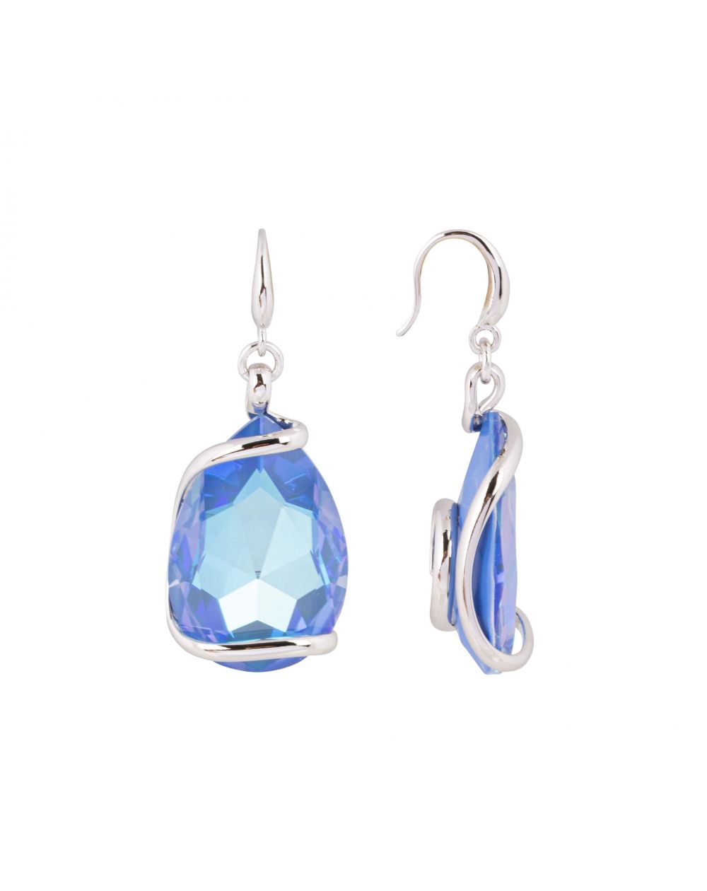 Swarovski blauwe kristallen oorbellen
