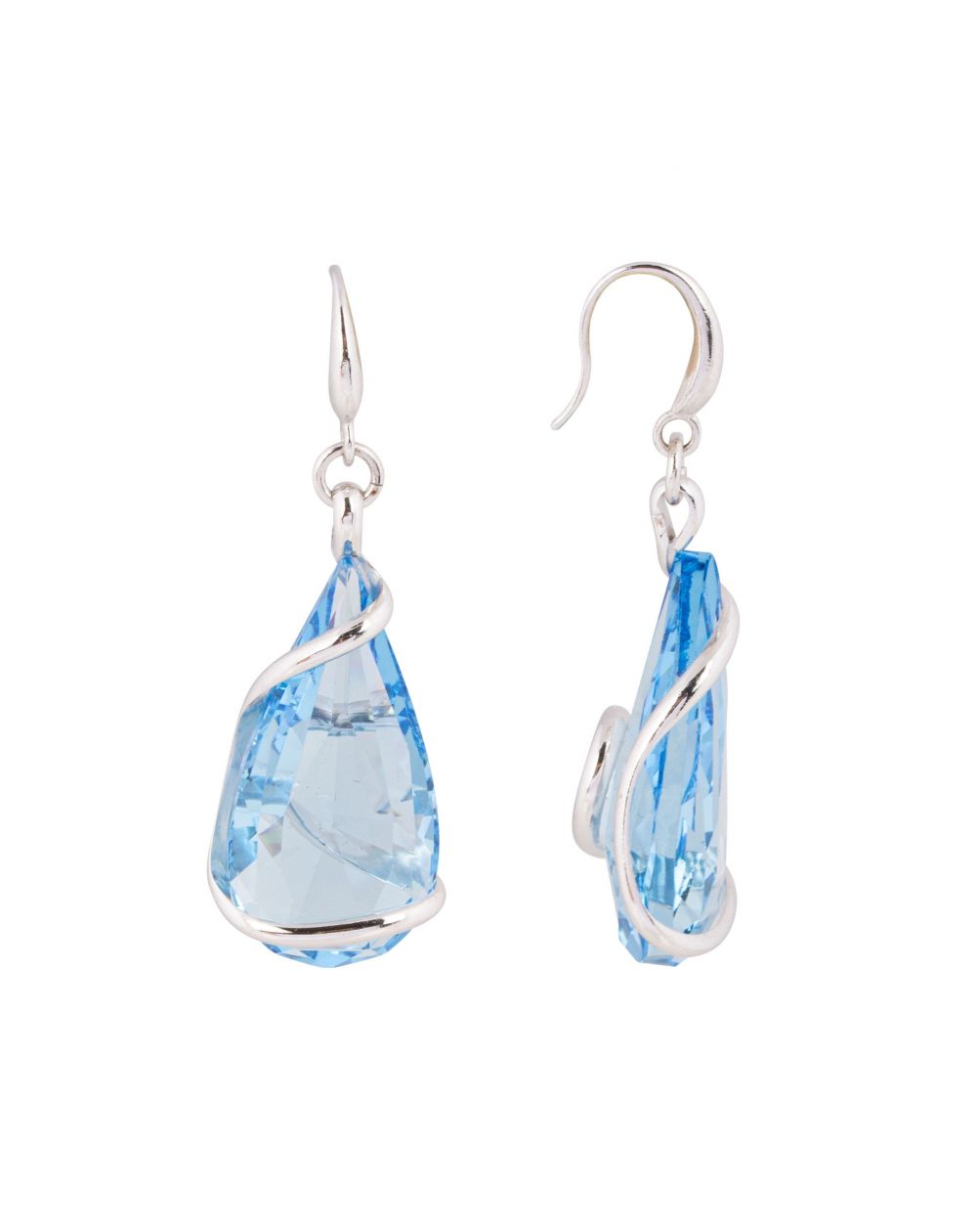 Swarovski blauwe kristallen oorbellen