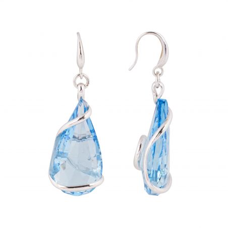 Swarovski blauwe kristallen oorbellen