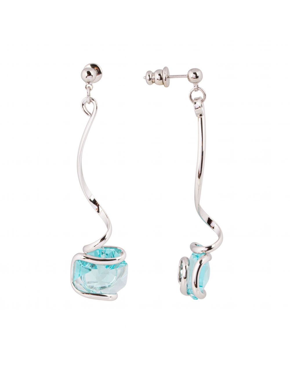 Swarovski blauwe kristallen oorbellen