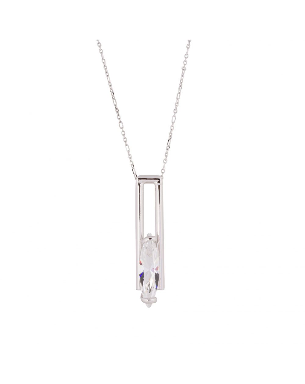 oval Swarovski mint crystal necklace