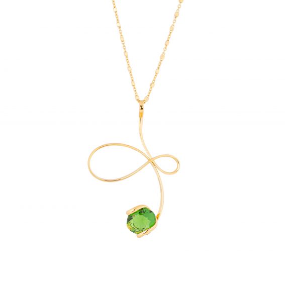 oval Swarovski mint crystal necklace