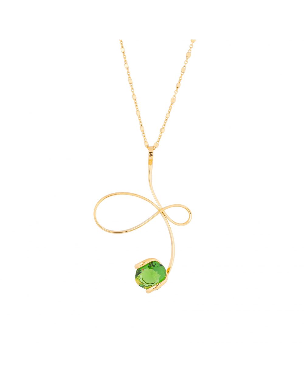 oval Swarovski mint crystal necklace