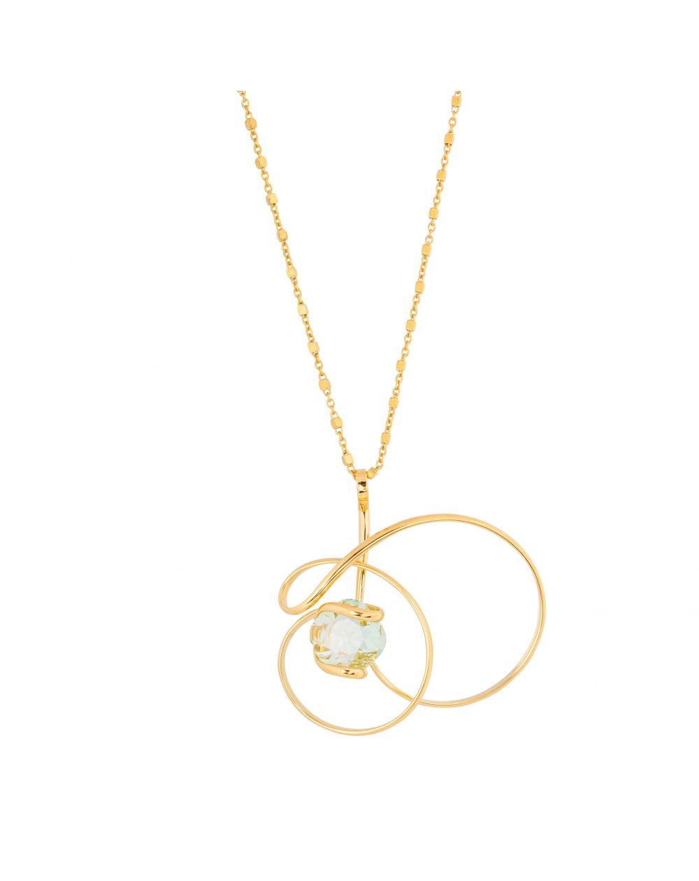 oval Swarovski mint crystal necklace