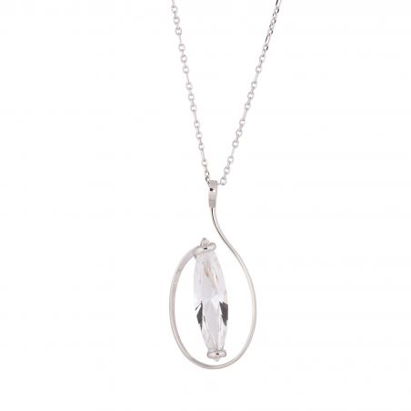 oval Swarovski mint crystal necklace