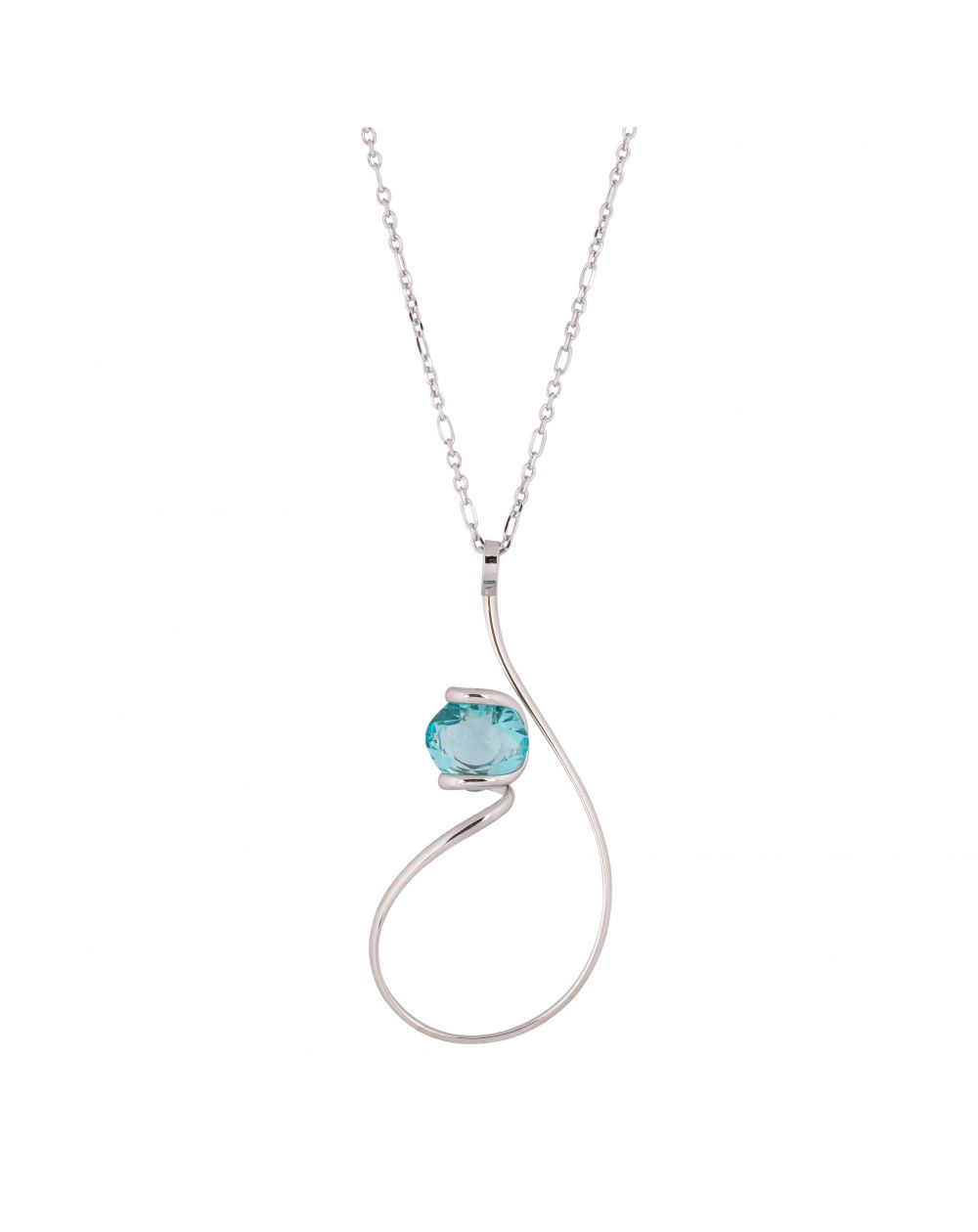 ovale Swarovski munt kristal ketting