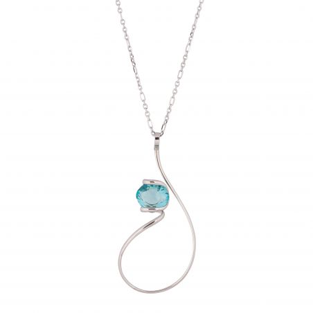 oval Swarovski mint crystal necklace