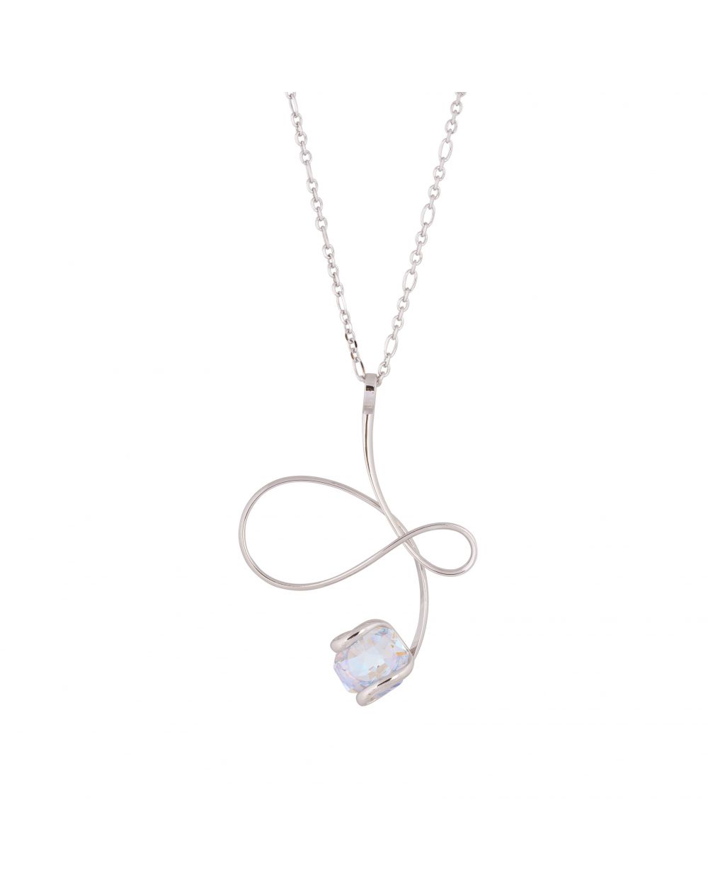 oval Swarovski mint crystal necklace