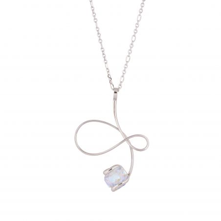 oval Swarovski mint crystal necklace