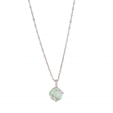 oval Swarovski mint crystal necklace