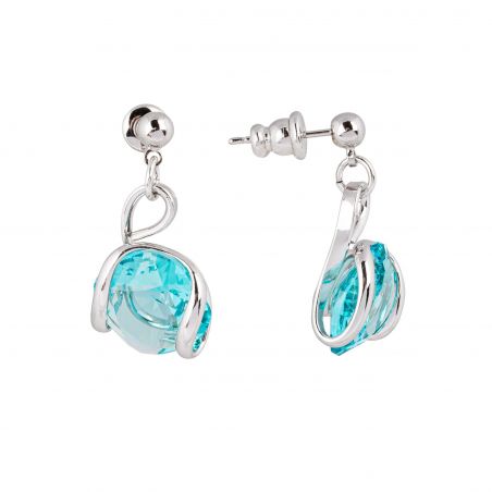 Swarovski blauwe kristallen oorbellen