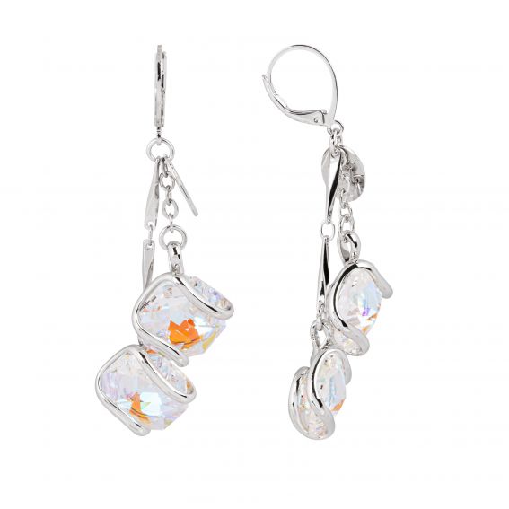 Swarovski blauwe kristallen oorbellen