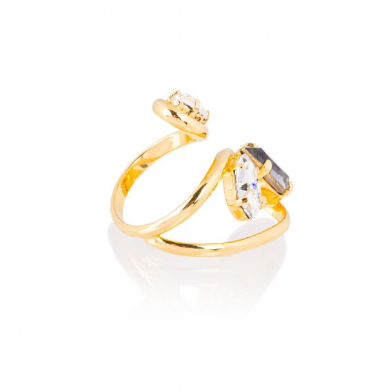 Andrea Marazzini - Bague cristal Swarovski Navette F62 New Black