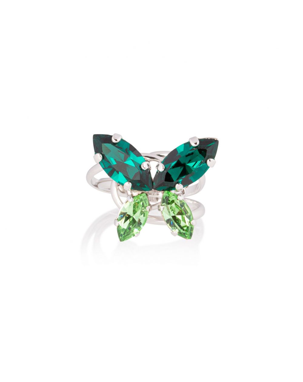 Andrea Marazzini - Bague cristal Swarovski Navette Emerald Papillon