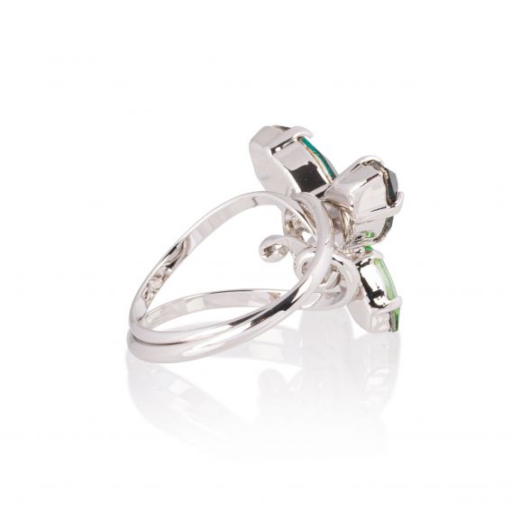 Andrea Marazzini - Bague cristal Swarovski Navette Emerald Papillon
