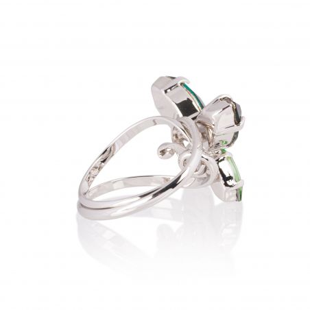 Andrea Marazzini - Bague cristal Swarovski Navette Emerald Papillon