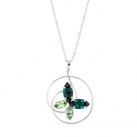 oval Swarovski mint crystal necklace