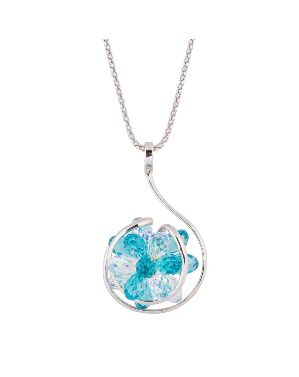 oval Swarovski mint crystal necklace