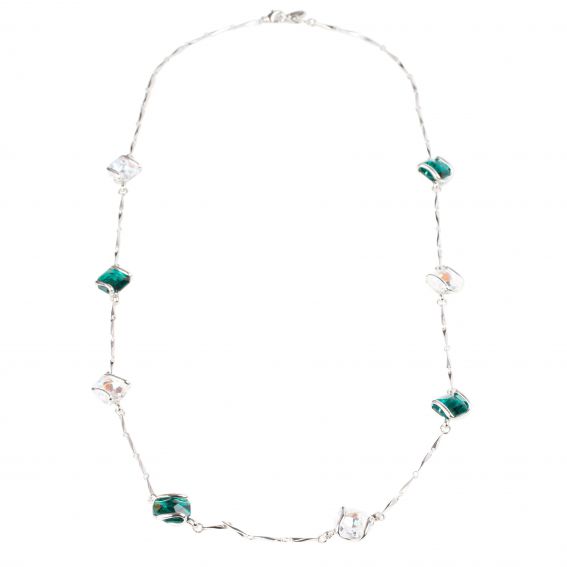 oval Swarovski mint crystal necklace