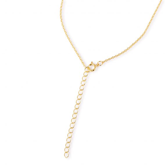 Collier couronne avec coeur - Bijoux argent plaqué or - Femme/enfant