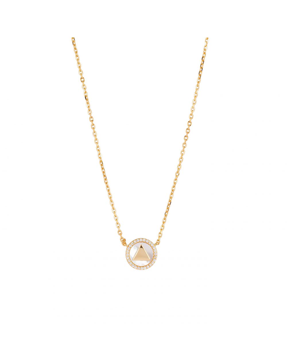 Collier triangle nacré - Bijoux argenté argent 925 - Femme