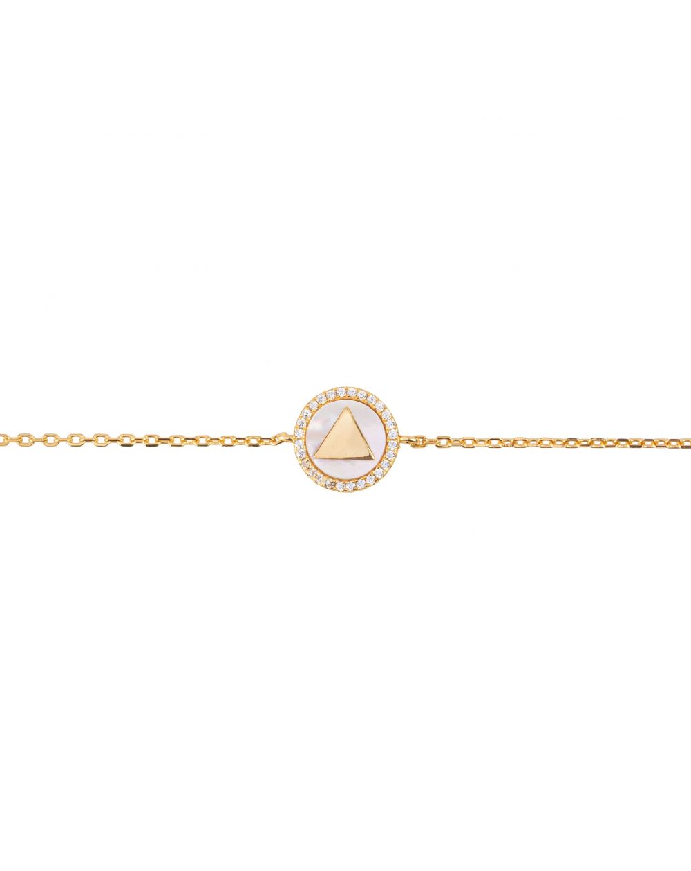 Bracelet triangle nacré - Bracelet femme en argent 925