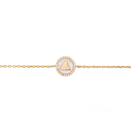 Bracelet triangle nacré - Bracelet femme en argent 925