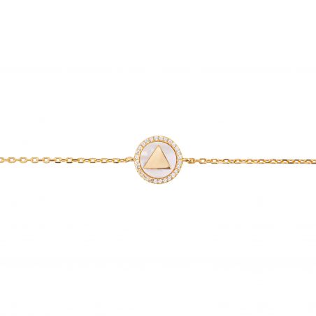 Bracelet triangle nacré - Bracelet femme en argent 925