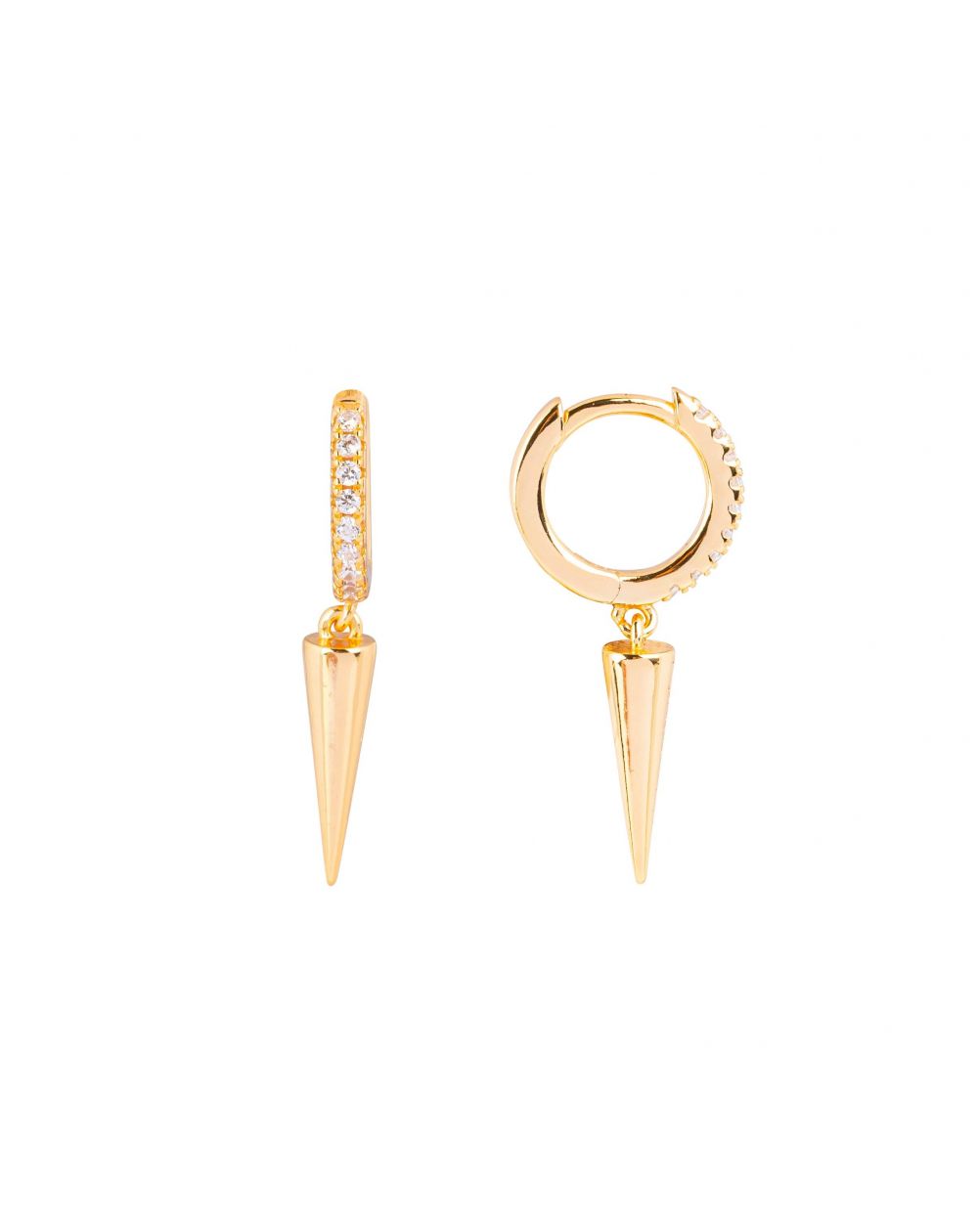 Boucles d'oreilles pointe avec pierres - Bijoux en argent 925