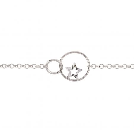 Bracelet double anneau et étoile - Bracelet femme en argent 925