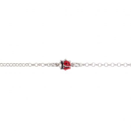 Bracelet enfant coccinelle - Bracelet en argent 925