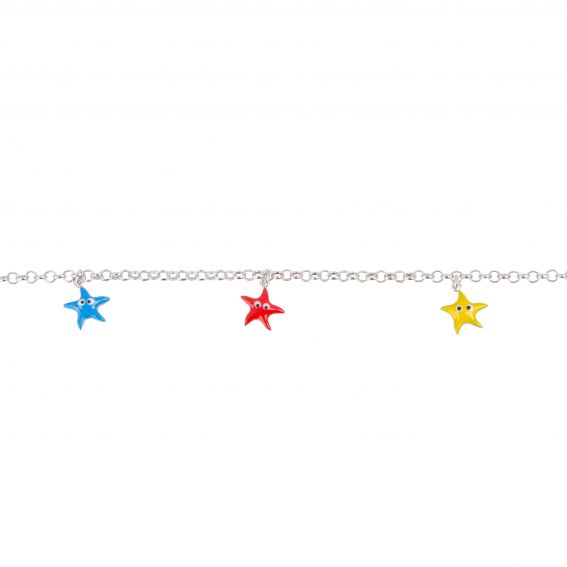 Bracelet enfant 3 étoiles de mer - Bracelet en argent 925