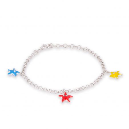 Bracelet enfant 3 étoiles de mer - Bracelet en argent 925
