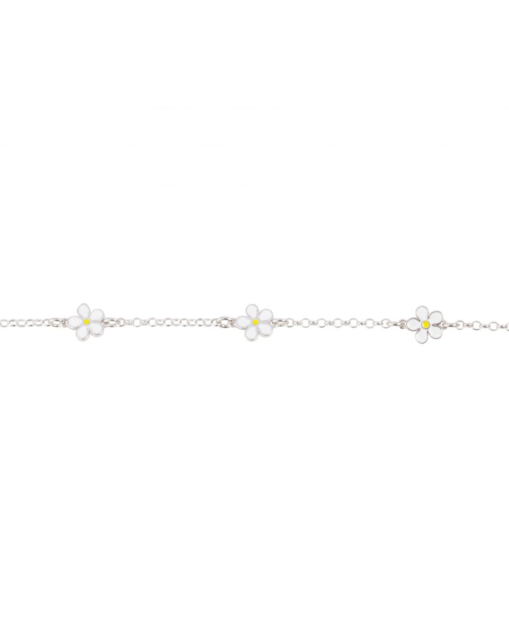 Bracelet enfant 3 fleurs blanches - Bracelet en argent 925