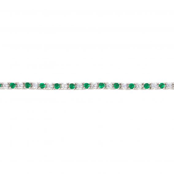 Bracelet tennis avec pierres vertes - Bracelet en argent 925