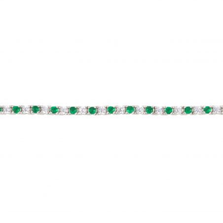 Bracelet tennis avec pierres vertes - Bracelet en argent 925