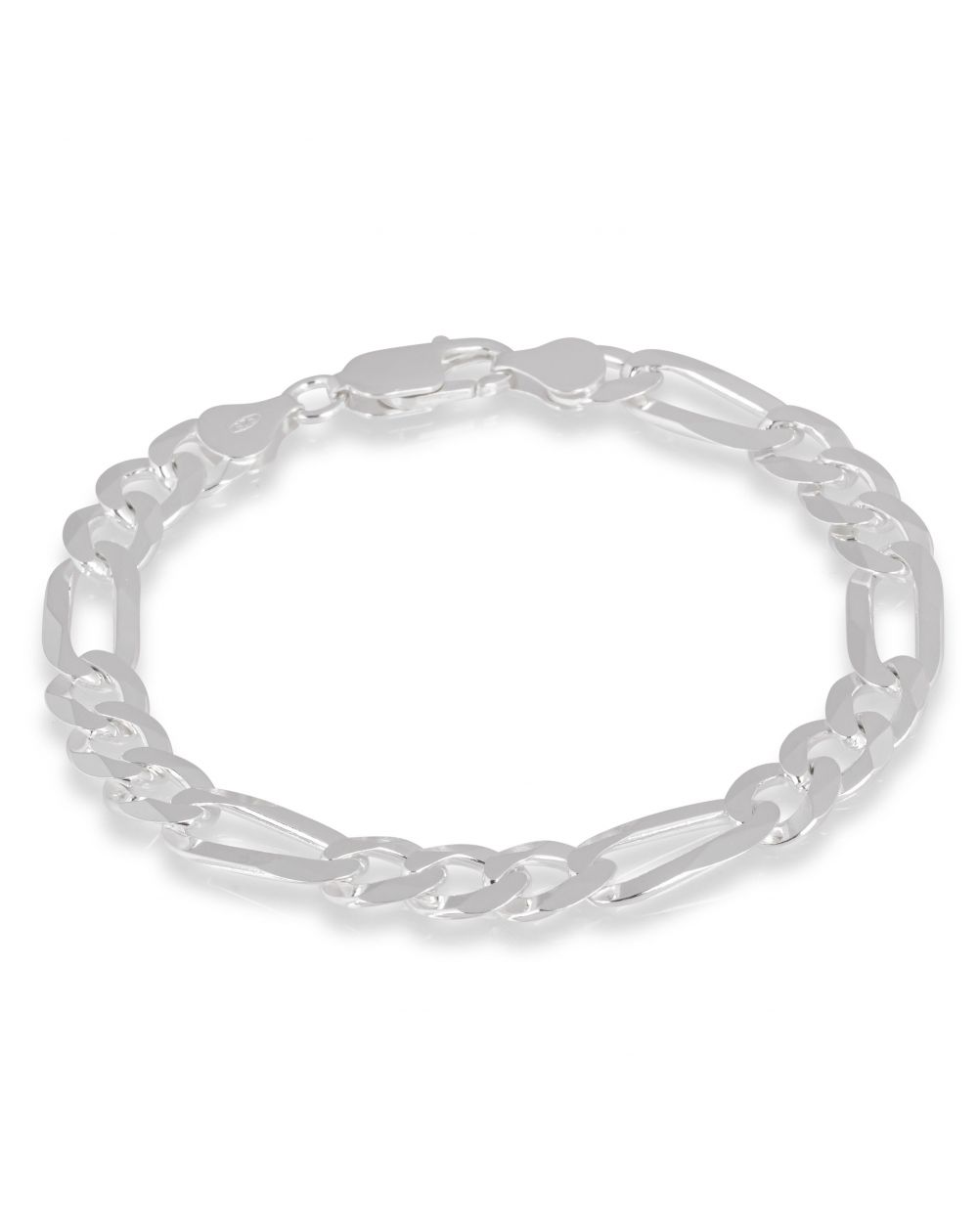 Bracelet homme maille figaro 3+1 - 8mm - Bracelet en argent 925
