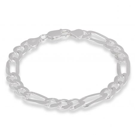 Bracelet homme maille figaro 3+1 - 8mm - Bracelet en argent 925