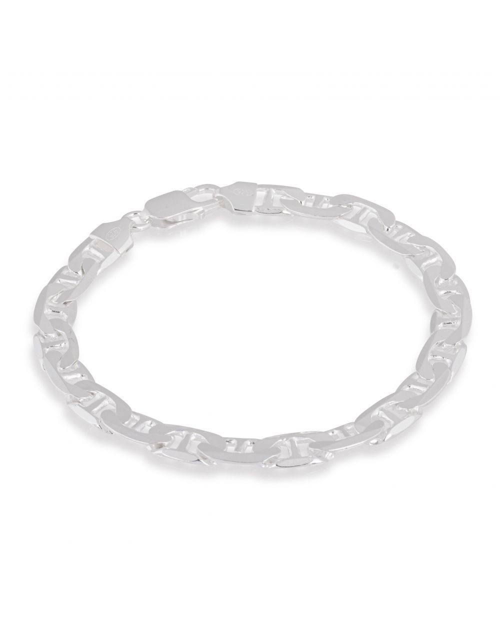 Bracelet homme maille marine plate - 7mm - Bracelet en argent 925