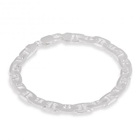 Bracelet homme maille marine plate - 7mm - Bracelet en argent 925
