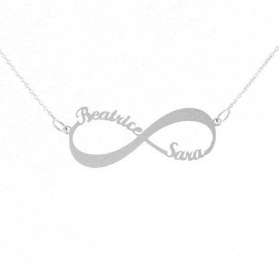 Name necklace with silver stone