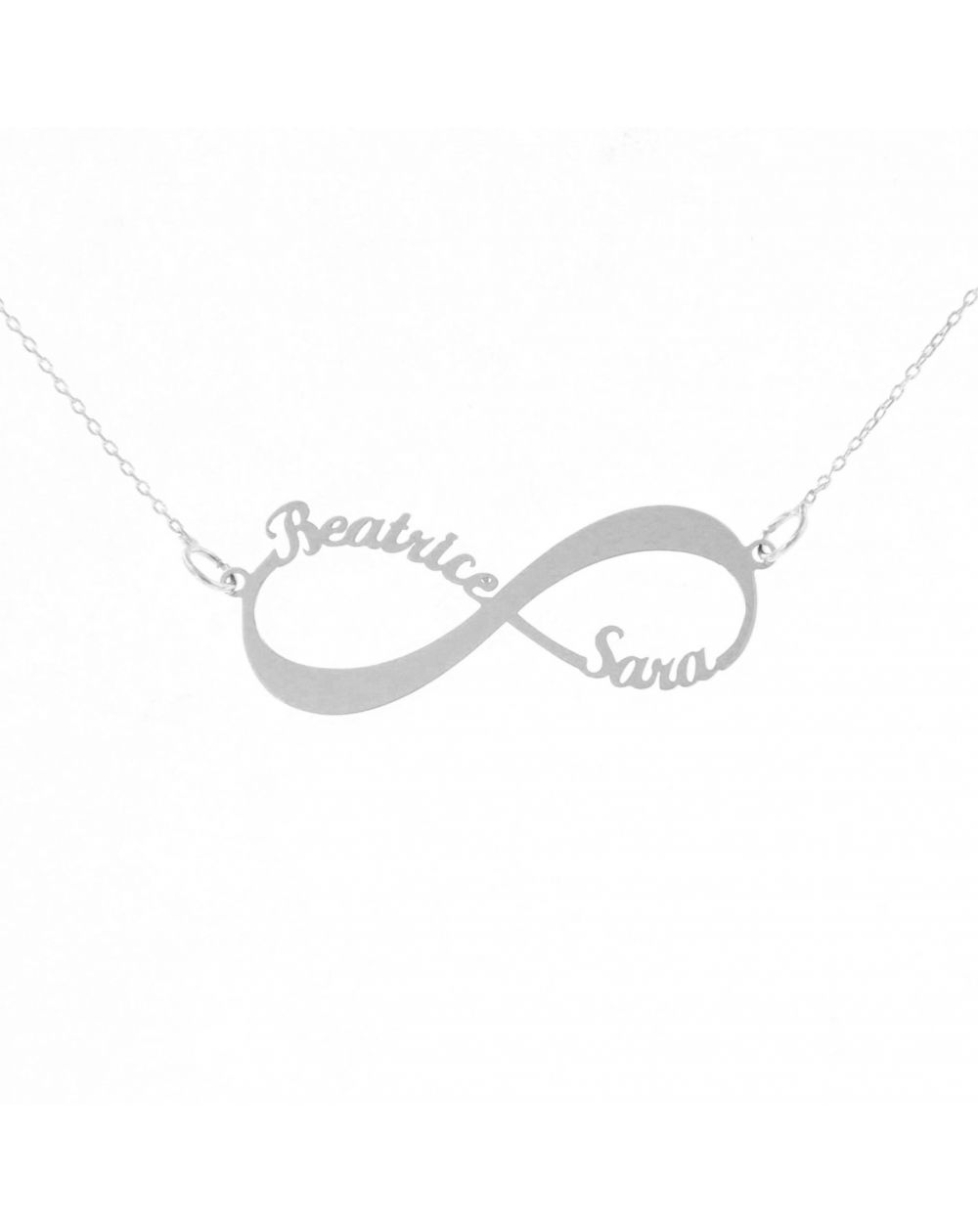 Naam ketting met zilveren steen