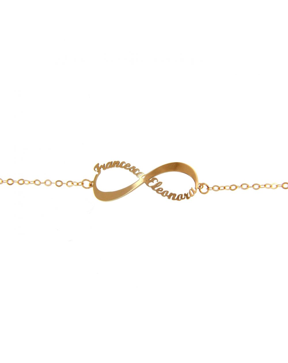 Bracelet 2 prénoms infini or jaune 18k - Bijoux Personnalisables