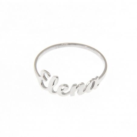 Bague prénom or blanc 18k - Bijoux Personnalisables