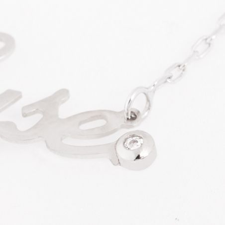 Name necklace with silver stone