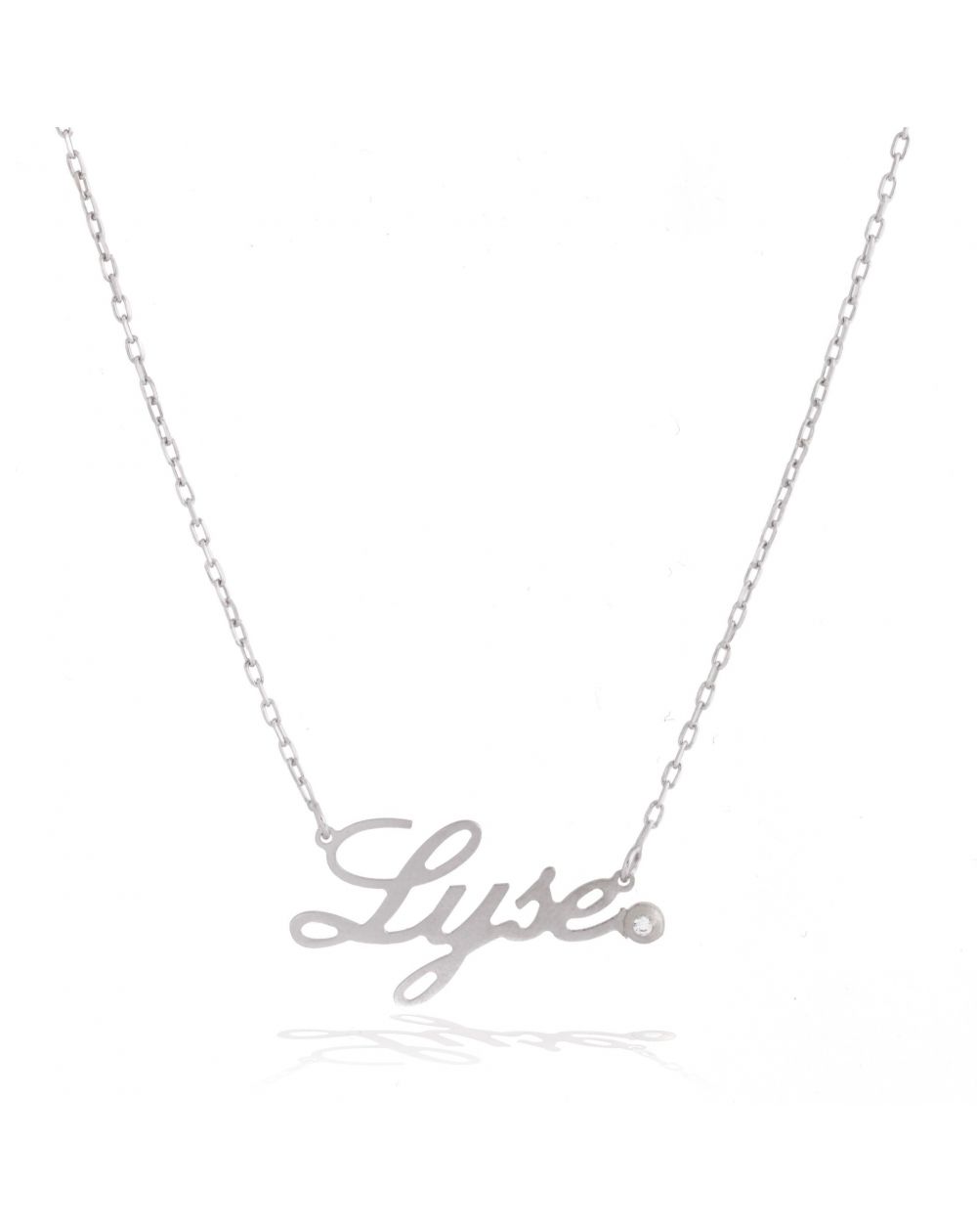 Name necklace with silver stone