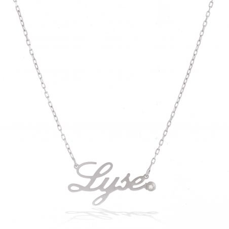 Naam ketting met zilveren steen
