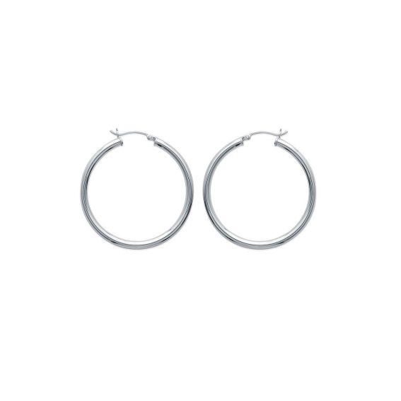Créoles argent 925 3mm - Boucles d'oreilles en argent
